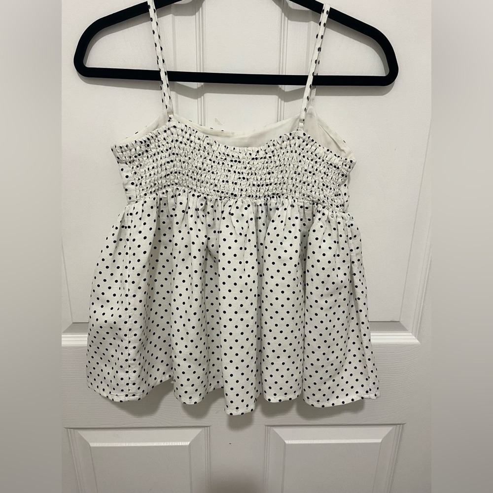 Kate Spade x Target White And Black Polka Dot Babydoll Tank Top Size XS - Picture 3 of 9